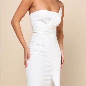 Lulu's White Strapless Bodycon Dress - Queen of the City